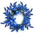 thumbnail image 4 of Glittered Gold Leaves, 13" Artificial Glitter Blue Pick, Christmas Tree Branches and Sprays for DIY Wreath Floral Arrangement Christmas Tree Decorations, Blue, 20 Pack, 4 of 8