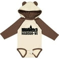 thumbnail image 3 of Inktastic Madison Skyline Grunge Boys or Girls Long Sleeve Baby Bodysuit, 3 of 5