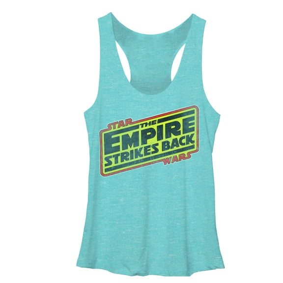 Women's Star Wars Episode V Logo Racerback Tank Top Tahiti Blue X Large