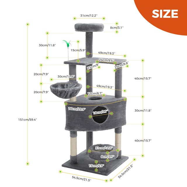 Domestic Delivery Multi-Level Cat Tree Tower Climb Furniture Scratching Post for Indoor House Pet Supplies Kitten Toy Cozy Condo ShopWise Round