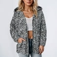 thumbnail image 2 of HOWPAY Zip up Hoodies for Women Leopard Printed Long Sleeve Oversized Hooded Jacket with Pockets Casual Loose Fit Pullover Sweatshirt Black M, 2 of 4