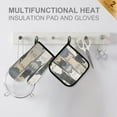 thumbnail image 4 of Yayeee Oven Mitts and Pot Holder Set of 2 Heat Resistant Kitchen Gloves Baking Hot Pad, Blue Cute Cats, 4 of 5