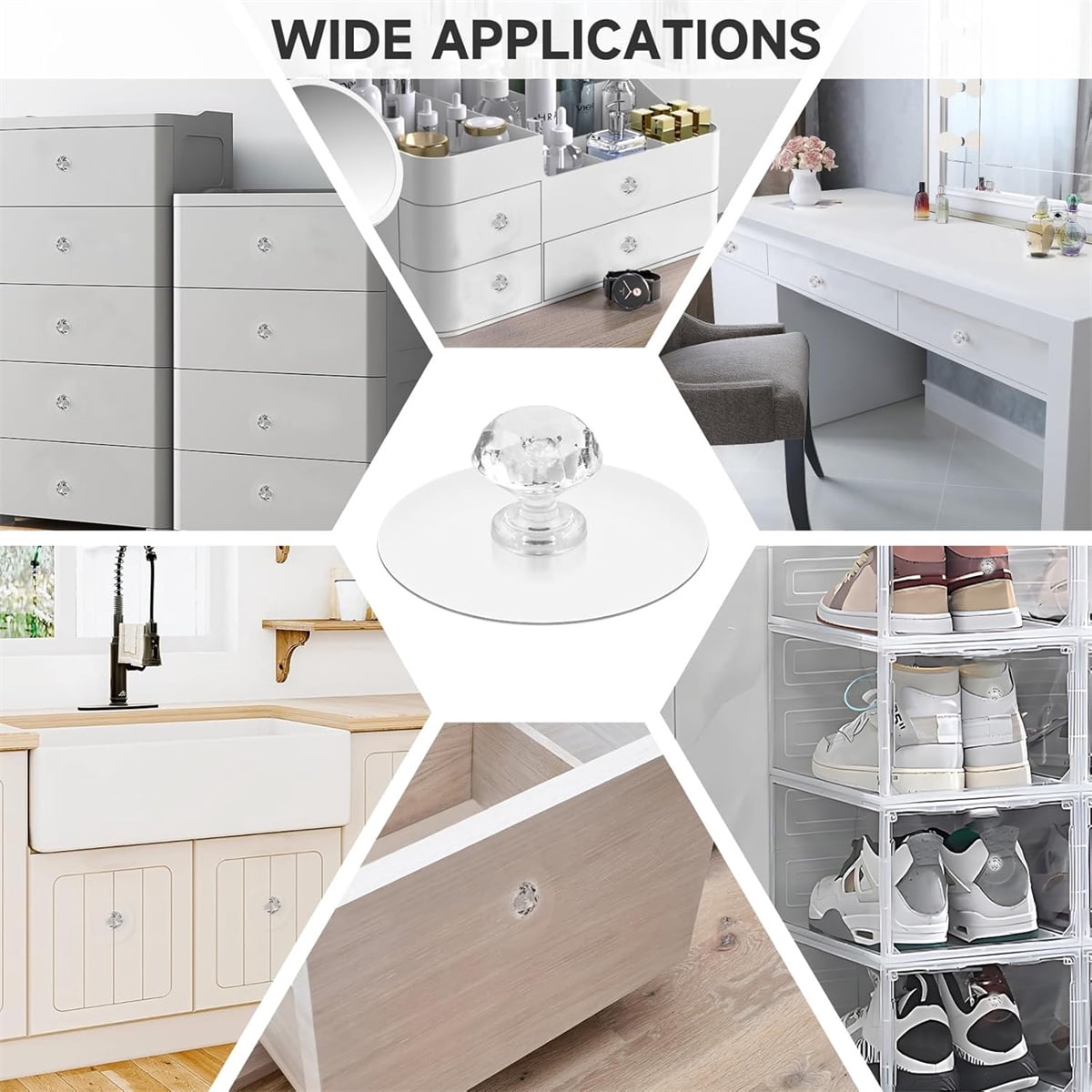 Self Adhesive Cabinet Drawer Pull Knobs Tutuviw 25Pcs Clear – picture 5