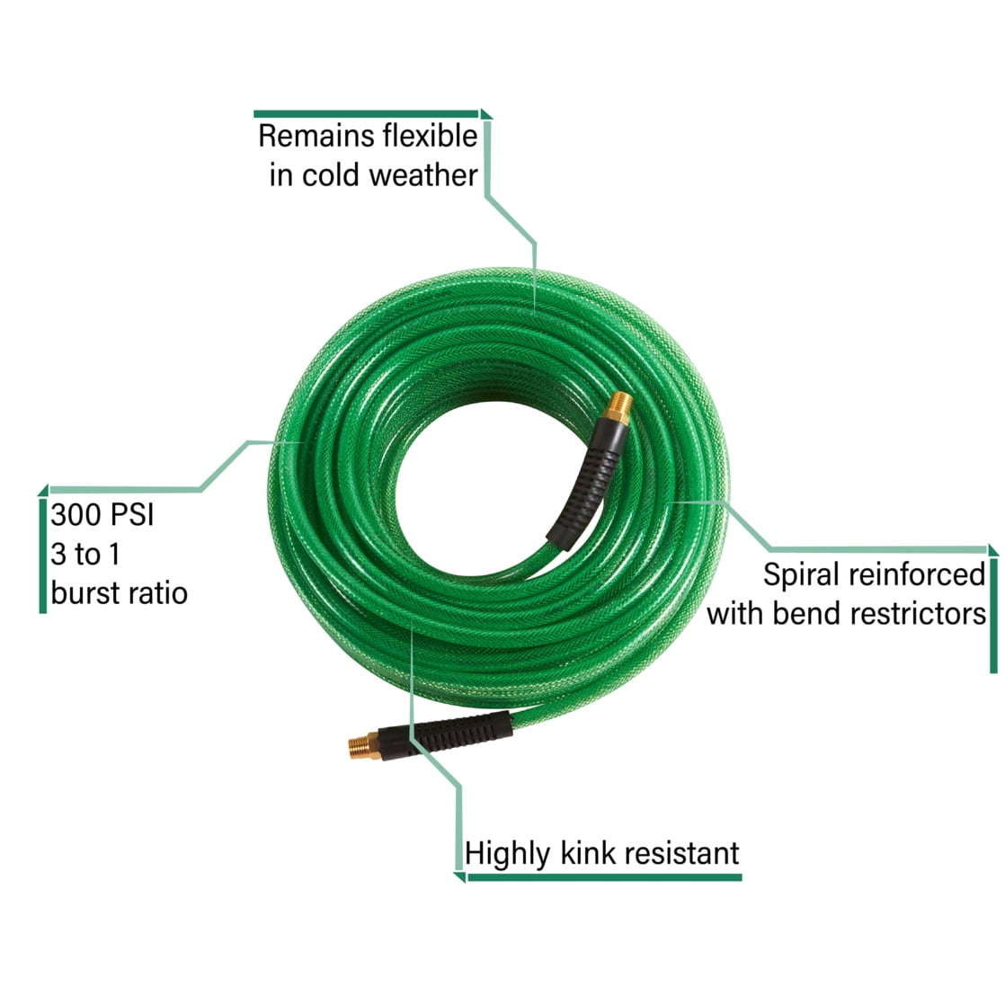 Metabo HPT Air Compressor Hose, 1/4-in x 50 Ft, 19412QP