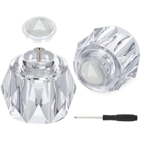 H71 Shower Faucet Handle Replacement 2 Pieces Compatible with Delta Faucet 1300 1400 1600 Series Shower Bathtub Knob Replacement with Button and  Clear Acrylic$$Tools & Hardware Other