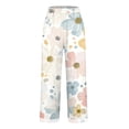 thumbnail image 3 of White Women's Casual Pants, Women'S Retro Printed Loose Pocket Patchwork Casual Cotton And Linen Pants,Women's Casual Pants 5XL, 3 of 6
