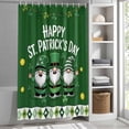thumbnail image 6 of St. Patrick's Day Standard Shower Curtain Set, Waterproof Shower Curtains for Bathroom, Lucky Shamrock Gnomes Gold Coin Spring Green Washable Fabric Bath Curtain for Bathtub with Hooks 72x72 Inches, 6 of 9