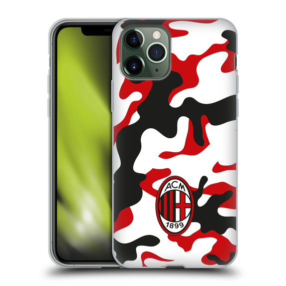 Head Case Designs Officially Licensed AC Milan Crest Patterns Camouflage Soft Gel Case Compatible With Apple iPhone 11 Pro