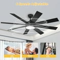 thumbnail image 6 of DWVO 60in Ceiling Fan with Light and Remote, Modern Fan Light With 8 Blades,6 Speeds - Black, 6 of 13