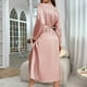 thumbnail image 5 of Gibobby Bata de seda para mujer Camisón grande para mujer, albornoz elástico Sexy con púas, pijamas para mujer de muebles para el de Color sólido(Rosa,M), 5 of 5
