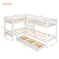 thumbnail image 7 of Kumix Quad Bunk Bed Twin over Twin, L-Shaped Bunk Bed with Drawers, Safety Guardrail and Ladder for Teens Adults, Corner 4 Bunk Bed, 4 in 1 Bunk Beds, Wooden Bunk Beds, Noise-Free, White, 7 of 7