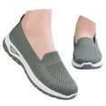 thumbnail image 3 of uvwlwu Women's Large Size Casual Shoes Breathable Mesh Women's Shoes On Lightweight Mom Shoes Soft Soled Versatile Shoes.(Army Green,6.5), 3 of 8