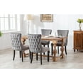 thumbnail image 6 of Modern Velvet Upholstered Dining Chairs with Back Button Nailhead Trim Accent Side Chairs with Wood Legs for Kitchen Dining Room(Gray,Set of 6), 6 of 8