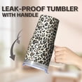 thumbnail image 5 of 20oz Geometric Textured Stainless Steel Tumbler, Double Wall Insulated Travel Coffee Mug with Handle Leak Proof Design, 5 of 5