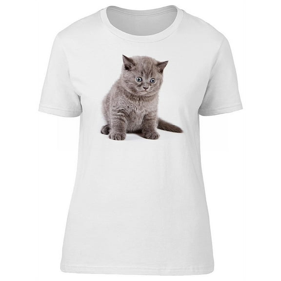 Cute Fluffy British Kitten, Purr T-Shirt Women -Image by Shutterstock, Female Medium