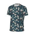 thumbnail image 6 of Wukai Vintage Floral Print Men's Short-Sleeved Mesh T-Shirt,Quick-Dry Short Sleeve Workout T-Shirt-Large, 6 of 8