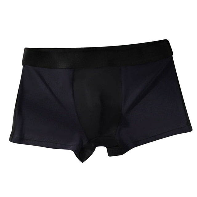 Rbaofujie Strings Grande Taille en Soie Glacée Style Mince Boxeurs Sans Traces Affaires Respirants Boxeurs d'Été Confortables pour Hommes sous-Vêtements de Compression pour Hommes