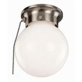 thumbnail image 1 of Design House 519272 1-Light Ceiling Mount Globe Light with Pull Chain, Satin Nickel Finish, 1 of 1