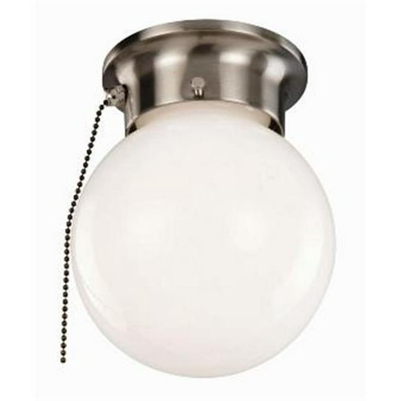 Design House 519272 1-Light Plafonnier Globe de Lumière avec Chaîne de Traction & 44; Finition Nickel Satiné