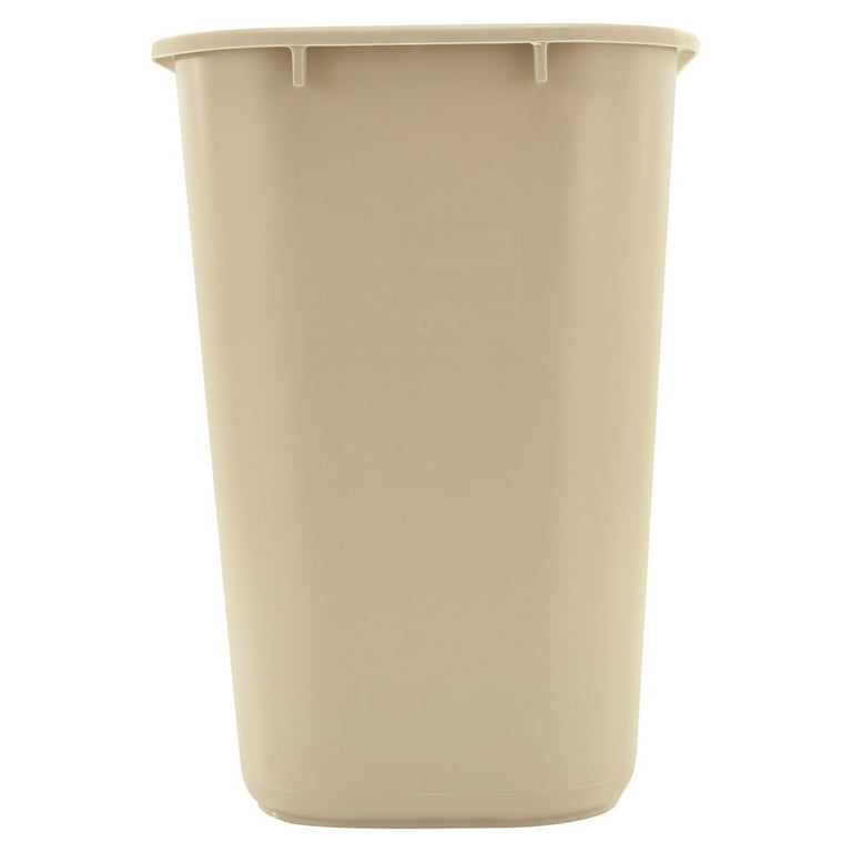 Rubbermaid Commercial Products 15- Gallons Beige Plastic Commercial Kitchen  Trash Can with Lid Indoor