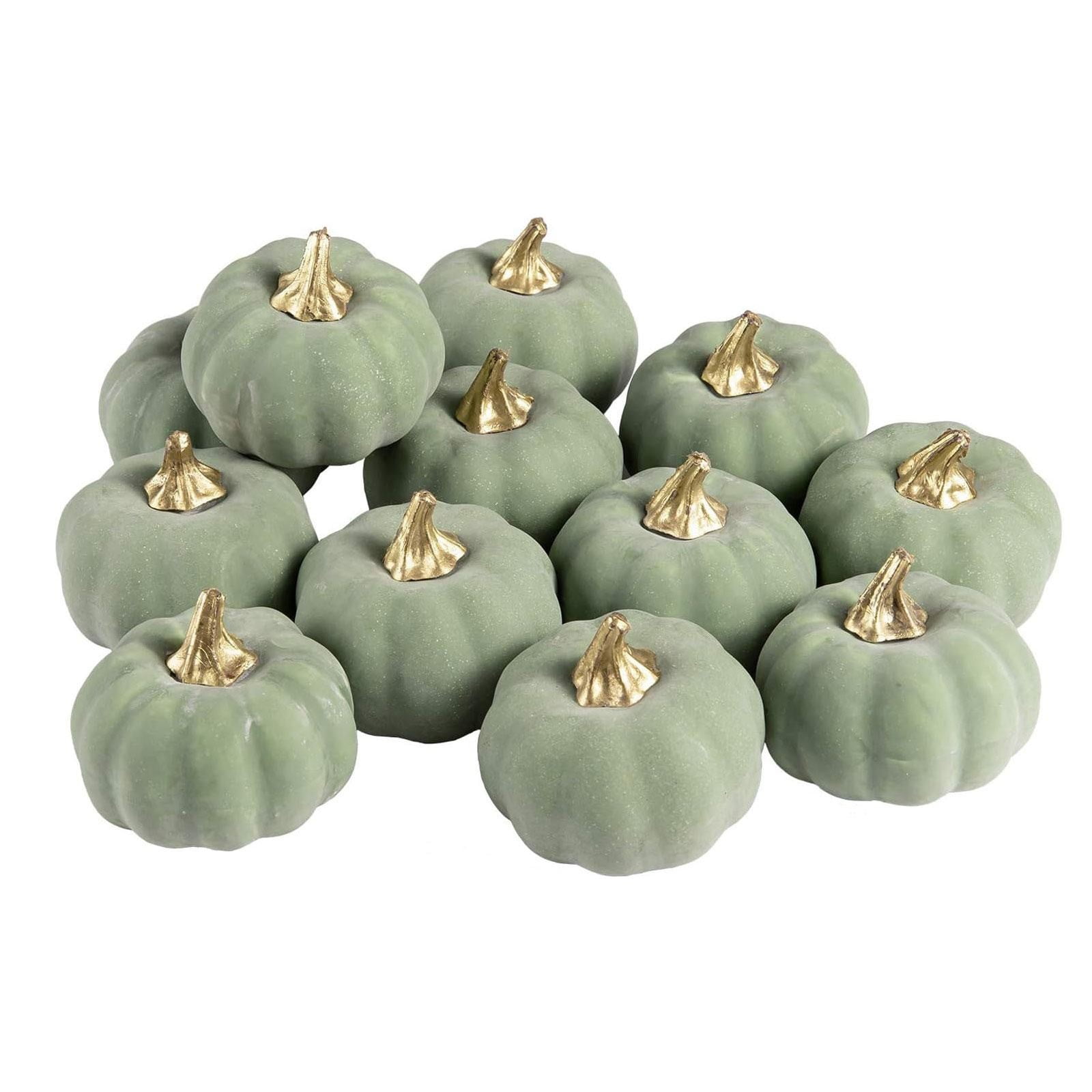 Under 10 Event & Party 12 Pcs Artificial Pumpkins Pumpkin Fall Decor for Autumn Thanksgiving Halloween Decorations Faux Pumpkins