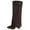 Brown, variant on Suede Knee High Boots with Adjustable Buckle Strap, for Fall Winter Fashion, Comfortable Heeled Booties, Womens Boots
