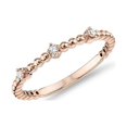thumbnail image 1 of 0,10 Ct P.t. Rond Excellent Naturel Diamond Magnifique Alliance pour Mariée en Or Rose Massif 18K Taille 5, 1 of 7