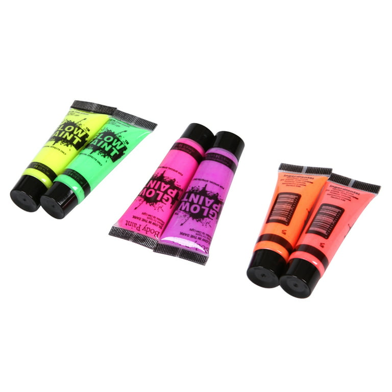 UV Glow Blacklight Face and Body Paint 0.34oz - Set of 6 Tubes - Neon