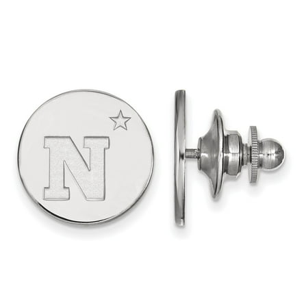 Solid 14k White Gold Navy Lapel Pin