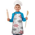 thumbnail image 2 of White Christmas Snowflake Pattern Kids Aprons for Girls and Boys,Adjustable Neck Strap Toddler Aprons for Kids Cooking Baking, 2 of 7