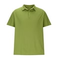 thumbnail image 5 of Fnnxeal Mens Polo Shirts Short Sleeve Solid Collared Casual Button Summer Green Polo Shirts for Men Size S, 5 of 7