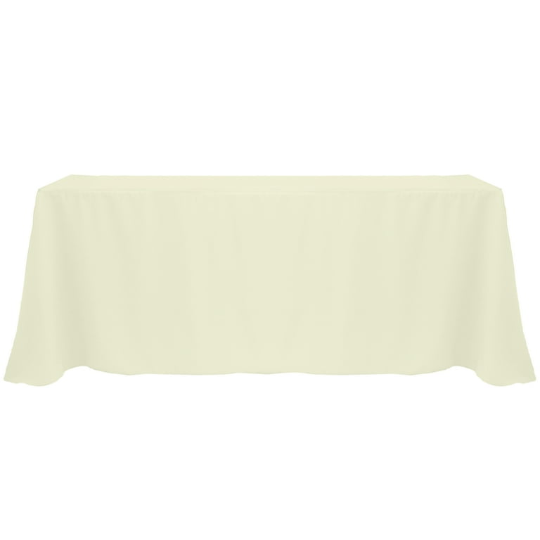 Ultimate Textile (10 Pack) 108 x 156-Inch Rectangular Polyester Linen  Tablecloth with Rounded Corners - for Wedding, Restaurant or Banquet use,  Ivory