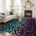 thumbnail image 3 of 8'x10'Large Area Rugs Teal Purple Ombre Leopard Washable Area Rugs Non-Slip Indoor Floor Mats Large Carpet for Living Room Bedroom Dining Room, 3 of 9