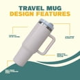 thumbnail image 4 of Gobelet de 40 Oz avec Poignée et Couvercle Étanche avec Paille, Tasse à Café Moderne Isolée sous Vide, Tasse Réutilisable en Acier Inoxydable, 4 of 5