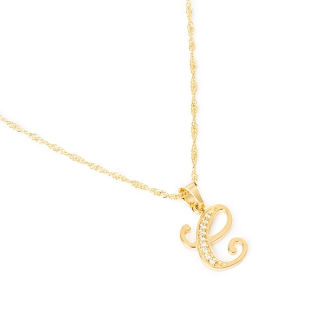 Dije Inicial Letra C Ametrinaa Oro 18K con Zirconias