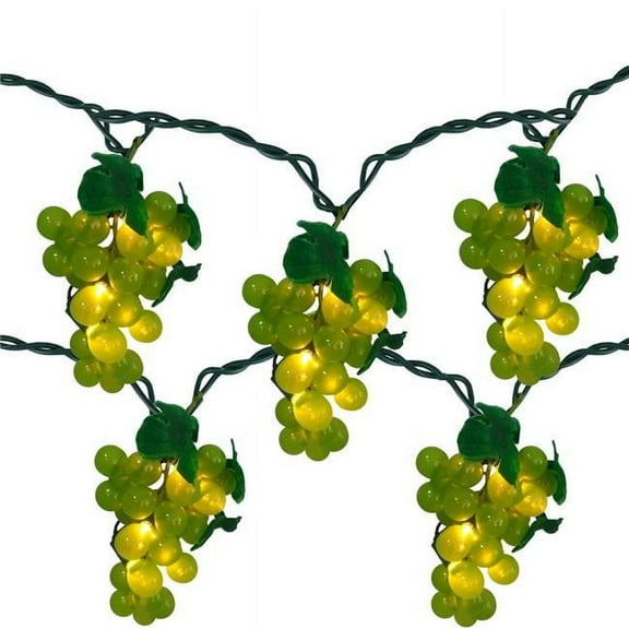 Green Grape Summer Patio Light Set - 5 Clusters 35 Lights
