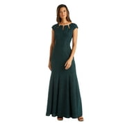 Full-Length Sleeveless Gown with Fishtail, Cutouts, Diamante Details and Metallic Fabric