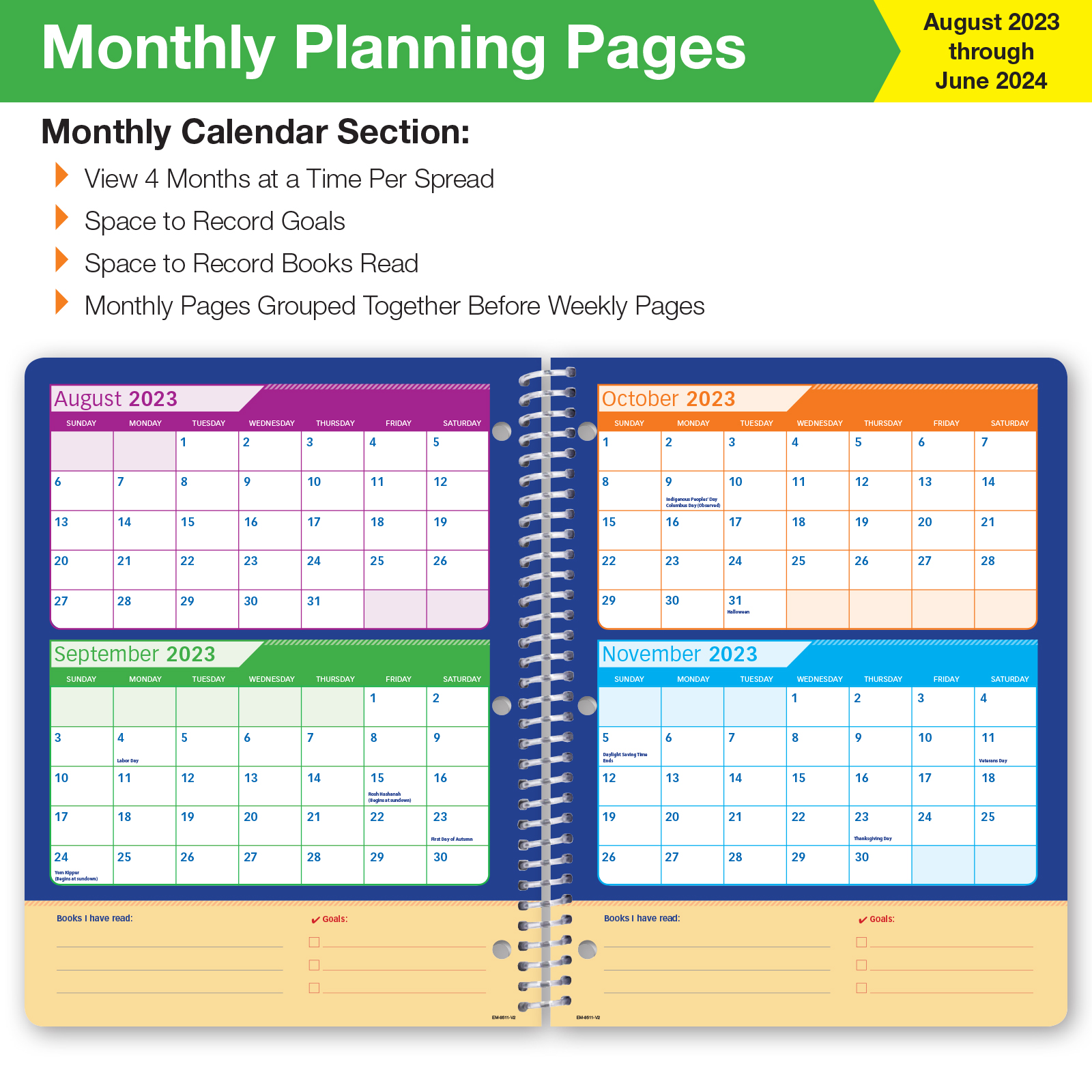 Global Datebooks Dated Elementary Student Planner for Academic Year 2023-2024 Includes Ruler/Bookmark and Planning Stickers (Matrix Style - 8.5"x11" - Corkboard) - image 5 of 10