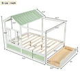 thumbnail image 7 of Full Size Platform Bed with Storage Drawer,Solid Wood Bed Frame with Roof and Window,Playhouse Bed,Montessori Bed,Canopy Bed with 10 Wood Slats Support,No Box Spring Needed, 7 of 7