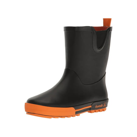 Kamik Rainplay Black / Orange Mid-Calf Rubber Rain Boot - 3M | Walmart ...