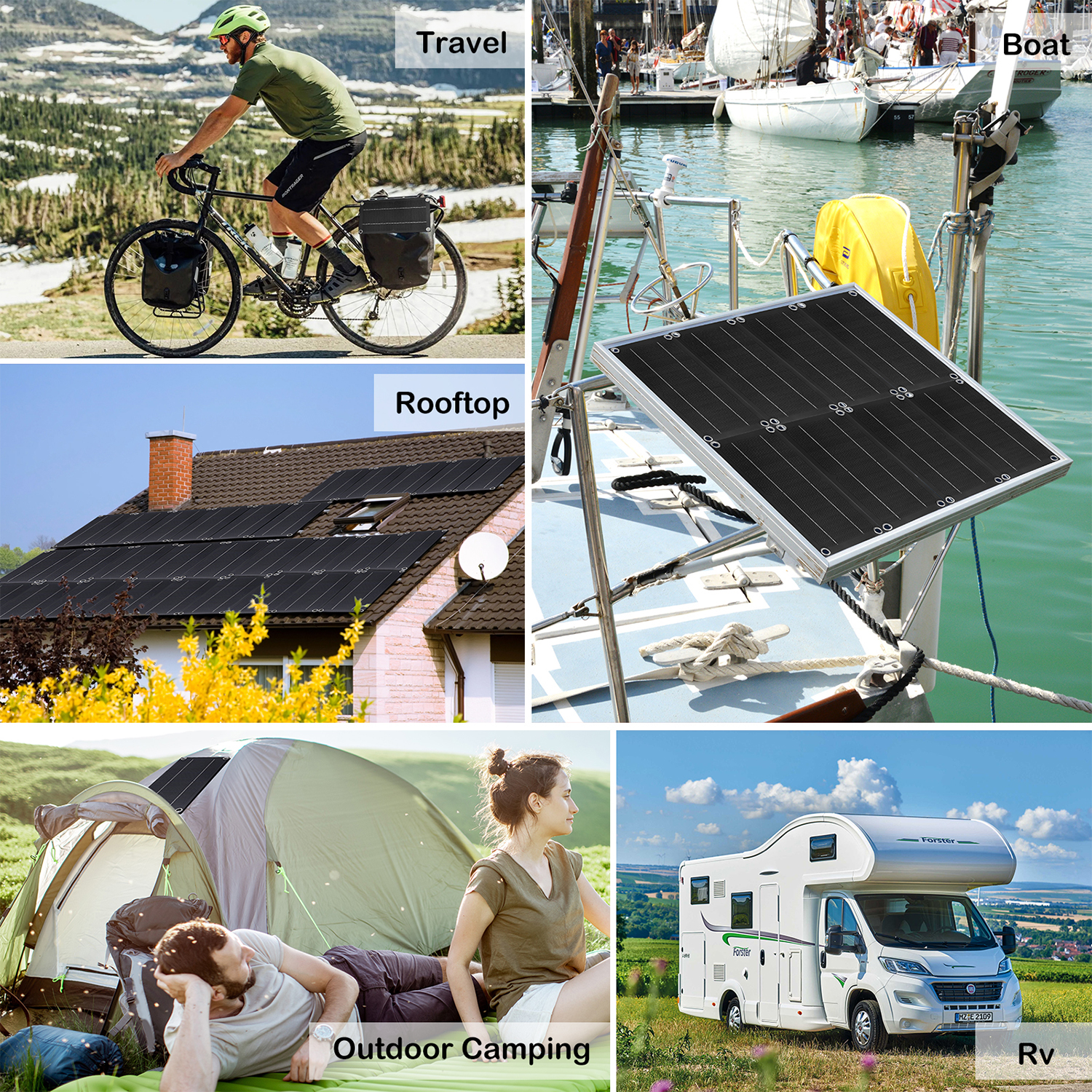 Natubeau 600WSolarPanelKit, Monocrystalline Silicon 100A Charge Controller Solar Panel Kit,Portable SolarPanelKit with Extension Cable Battery Clip for RV, Camping, OutdoorActivities