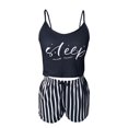 thumbnail image 2 of PEASKJP Women's Pajamas Shorts Womens Pajamas Loungewear Two-piece Sleepwear Cami Pj Set (Dark Blue,XXL), 2 of 3