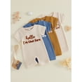thumbnail image 3 of BemeyourBBs Preemie Baby Boys Summer Clothes Baby Boy Newborn Hospital Going Home Outfit Waffled Romper I'm New Here Letter Embroidery Short Sleeve Jumpsuit Playsuit Shorts, 3 of 9