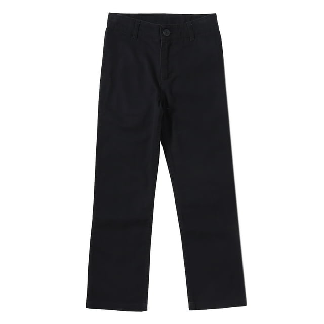 Bienzoe Pantalon d'Uniforme Scolaire pour Garçon à Taille Ajustable Noir 4