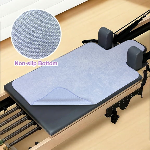 Pilates Reformer Mat Non-Slip Cover, Sweat-Absorbing Machine Towel & Protective Mat, Foldable & Washable Accessory for Home, Studio, Gym Equipment