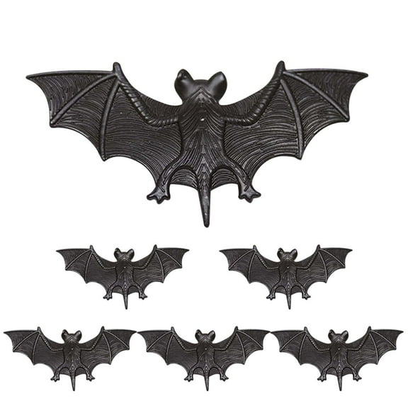 Nmdmisc 6Pcs Halloween Decoration Supplies Simulation Batss Bar Party Decoration Props Background Decoration Soft Rubber Batss