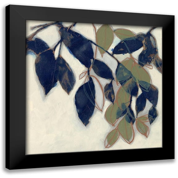 Goldberger, Jennifer 12x12 Black Modern Framed Museum Art Print Titled - Entwined Leaves II