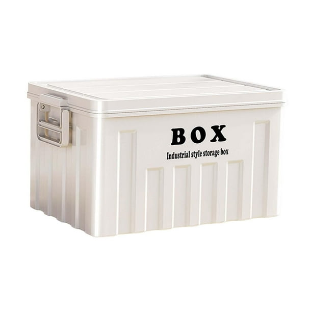 Caja multiusos con asas, caja de almacenamiento con tapa, organizador de baúl multifuncional grande con tapa, contenedor para guardar zapatos