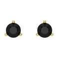 thumbnail image 3 of Clara Pucci 0.5 ct Brilliant Round Cut Studs VVS1 Genuine Conflict free Black Natural Onyx Solid 18K Yellow Gold Designer Everyday Earrings Screw back, 3 of 5