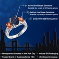 thumbnail image 2 of Gem Stone King 3.30 Cttw Oval Blue and Orange Sapphire 3-Stone Engagement Ring for Women | 925 Sterling Silver | Gemstone Birthstone | Three Stone Wedding Anniversary Promise Ring for Women | Size 5, 2 of 6